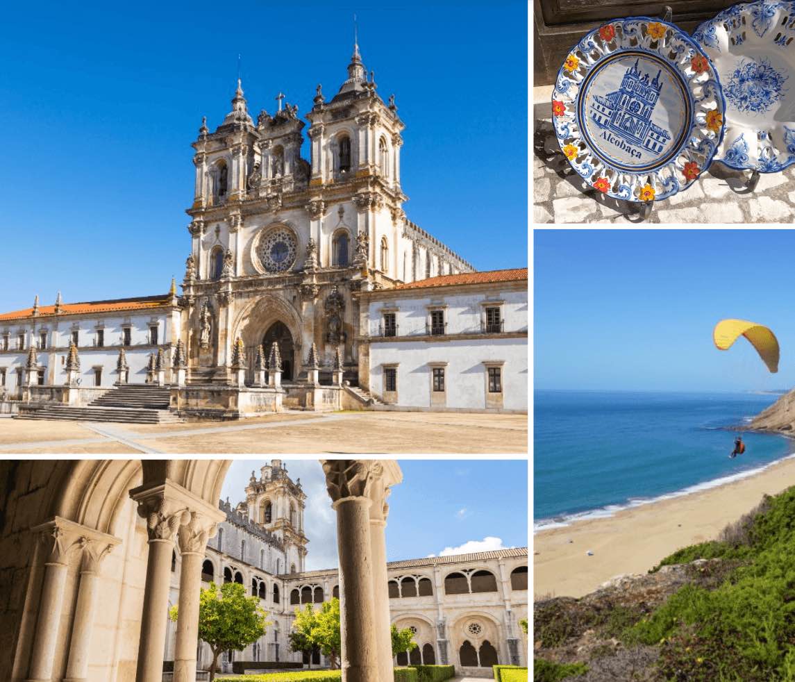 Alcobaca Monastery UNESCO World Heritage ceramics traditional pottery oastline cliffs beach paragliding Silver Coast Portugal
