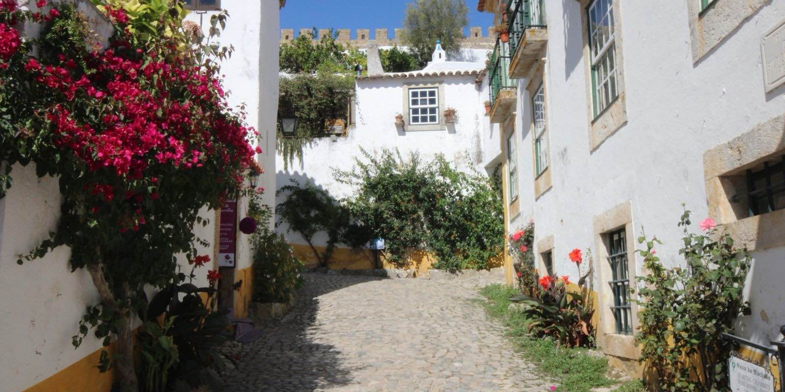 Stree inside the Castle walls of Obidos Lagoon