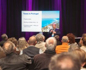 Dylan Herholdt at property show Second Home hosting a live seminar
